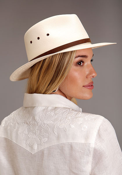 Stetson Bright Schiffli (White) - Women's Sleeveless Cotton Lawn Dress