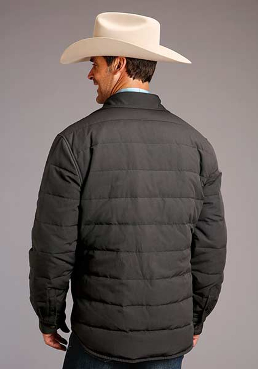 Stetson Grey Down Filled Canvas Shirt Jacket - One 2 mini Ranch