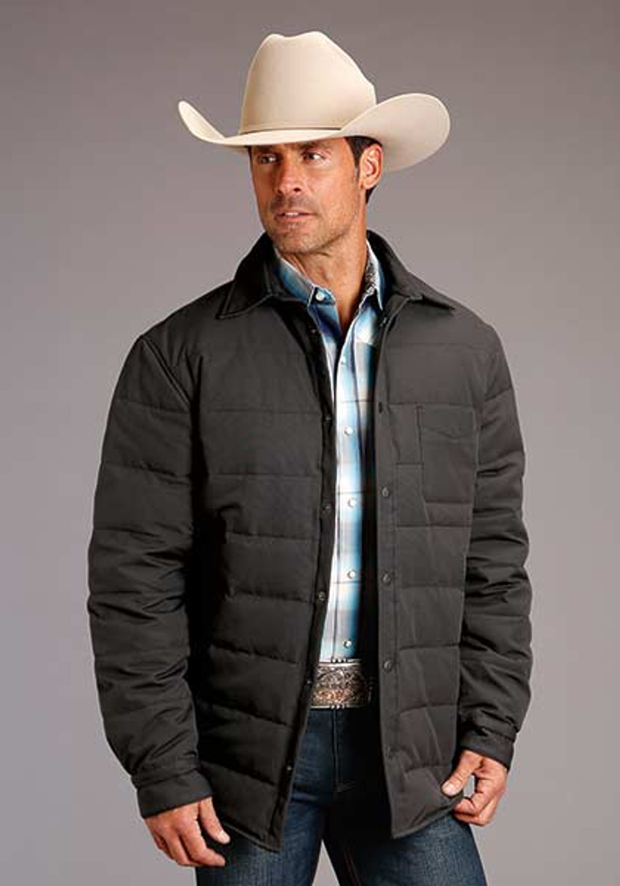 Stetson Grey Down Filled Canvas Shirt Jacket