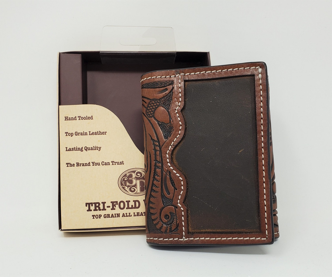 Nocona Men's Tooled leather Trifold Western Wallet