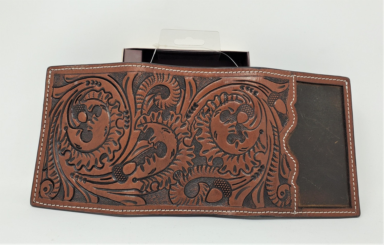 Hand Painted and Tooled Leather Wallet