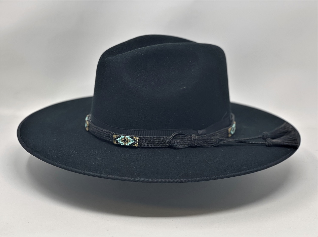 for eksempel Religiøs Sweeten Stetson Helix Black Flat Brim Western Hat - One 2 mini Ranch