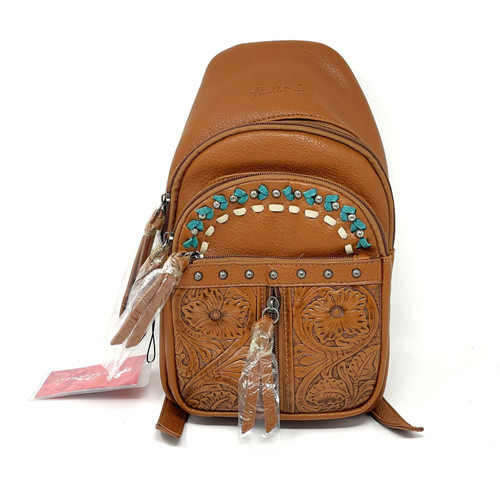 Montana West Western Tooled Sling Backpack