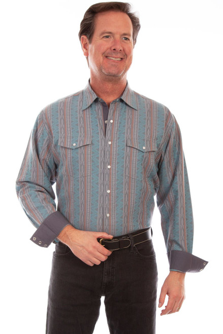 Scully Signature Series Turquoise Western Shirt