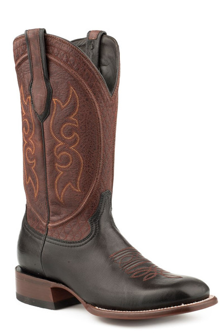 Stetson Bridger 13" Black & Wine Goat Cowboy Boots