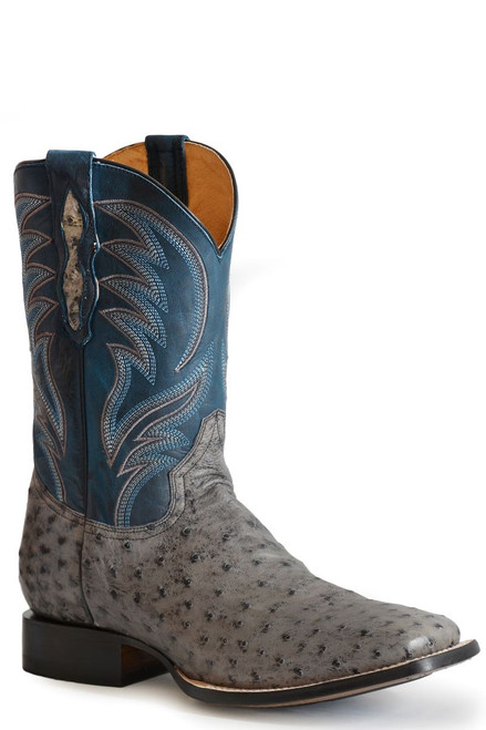 Roper Oliver Grey Ostrich Full Quill Cowboy Boots