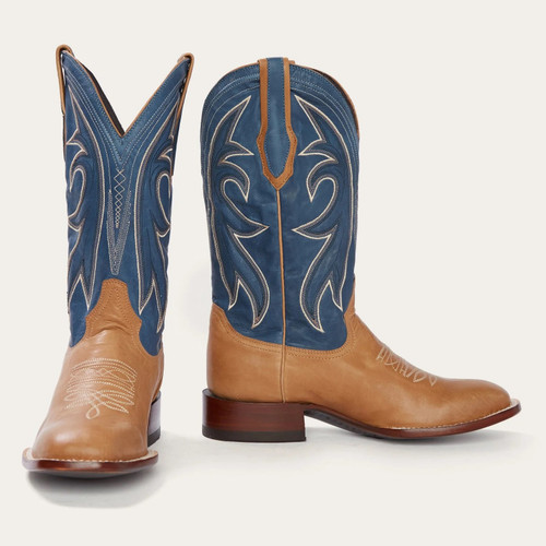 Stetson Casper Tan and Blue Cowboy Boot