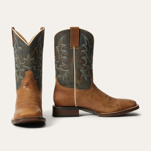 Stetson Obadiah Oily Tan/Blue Western Boots