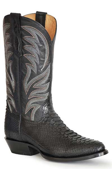 Roper Peyton Black Python Cowboy Boots/Ready to Ship 