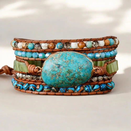 Cape Diablo Twisted Ocean Jasper Wrap Bracelet