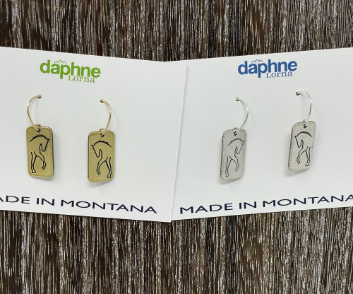 Daphne Lorna Handmade White Horse Earrings