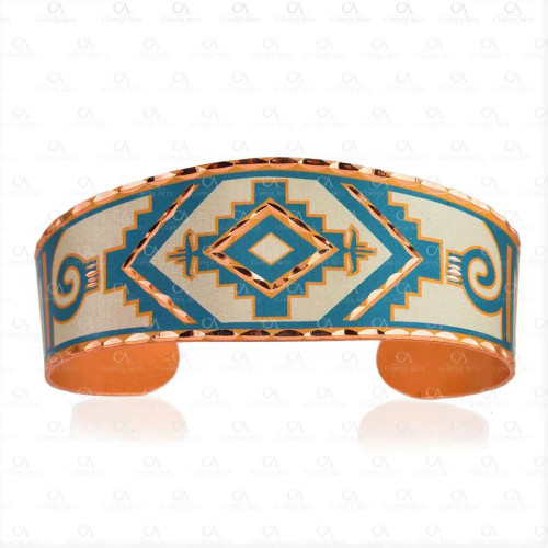 Copper Arts Denim Blue Southwestern Native Bracelet /BR708BL Copper Arts Denim Blue Southwestern Native Bracelet /BR708BL
