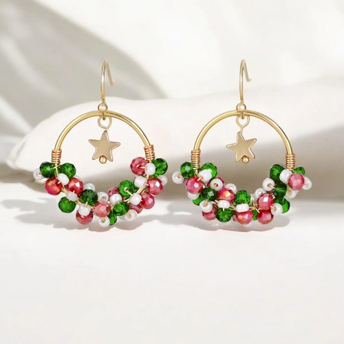 Cape Diablo Starry Mistletoe Wreath Earrings