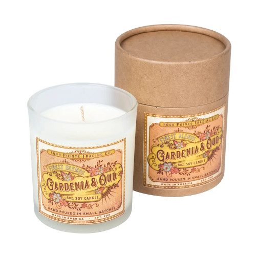 Four Points Trading Co. Gardenia & Oud 8 oz Soy Candle