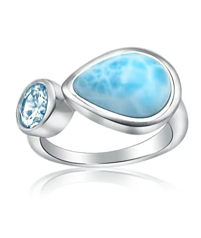 Aranya Larimar Teardrop Ring