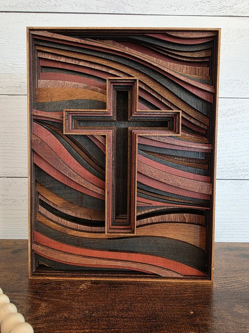 Jorgie Sparks Multi Layered Wooden Cross