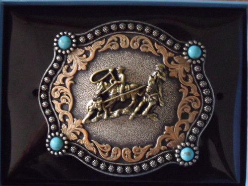 Men's Large Nocona Team Roper Belt Buckle