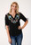 Roper Women's Studio West 3/4 Sleeve Embroidered Blouse