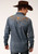Roper Men's Longhorn Embroidered L/S Denim Shirt