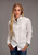 Stetson Floral Embroidered White Linen Blouse