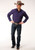 Men's Roper Purple Black Fill L/S Western Shirt