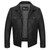 Vance Leather Men's Austin Black Leather Trucker Jacket
