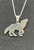 Multi Gemstone Sterling Silver Wolf pendant Necklace