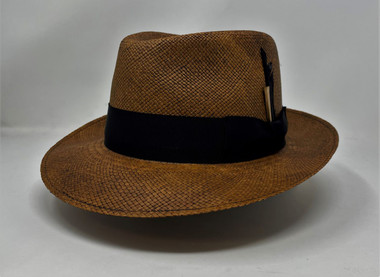 Bailey 1922 Boreal Black/Ash Twisted Fedora - Genuine Panama Men's Hat M