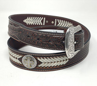 Men's Nocona Rawhide Arrow/Cross Concho Belt