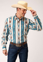 Roper Men's Vertical Aztec Striped L/S Shirt 