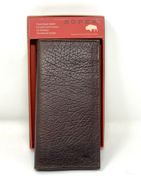 Roper Genuine American Bison Leather Rodeo Wallet - One 2 mini Ranch