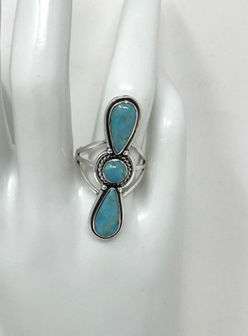 Turquoise Ring Sterling Silver R2616-C75 - One 2 mini Ranch