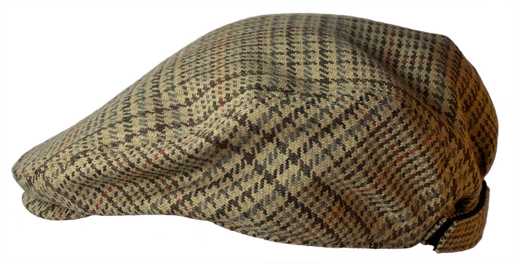 Flat Cap Tweed Plaid Side View