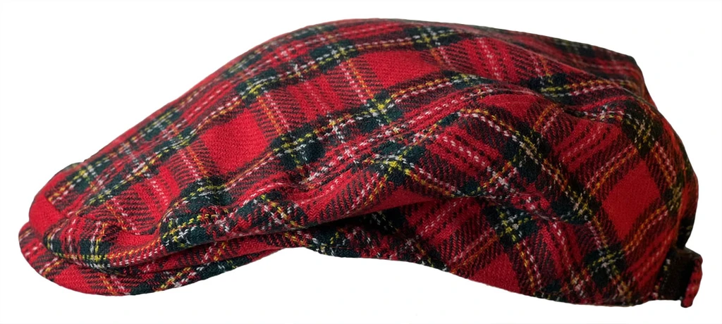 Flat Cap Stewart Plaid Side View