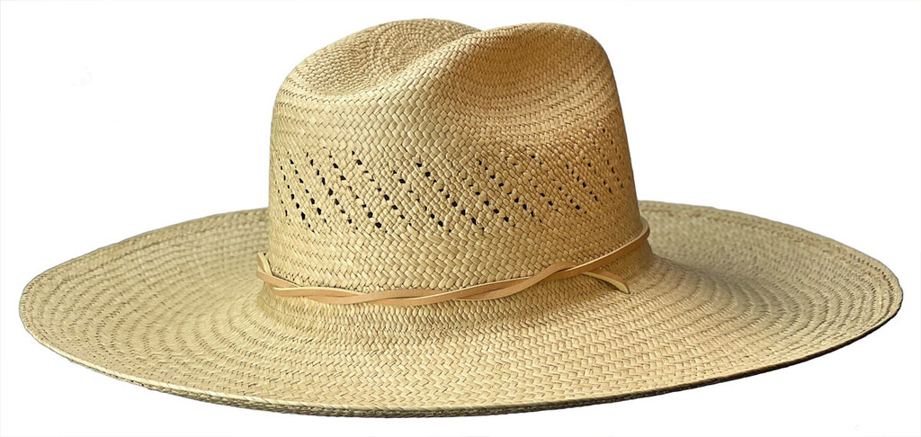 Utah Panama Sunhat Natural Straw Color Front Quarter View