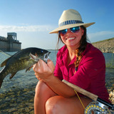 Riverz Outback Fan Pics: Fly Fisherwoman with Bass wearing Riverz Outback
