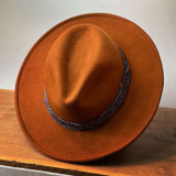 Ochre Broadway Fedora Blue Paisley Band Top View