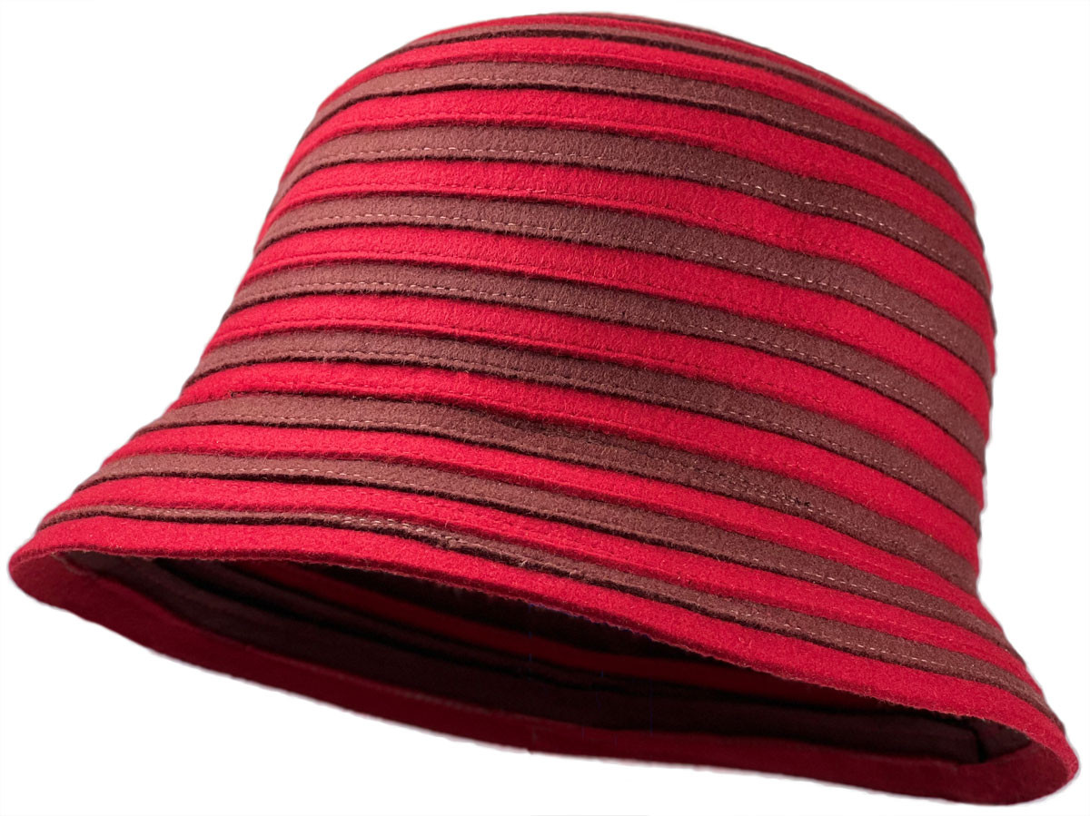 The J. Peterman Company Felt Ribbn Bow Felt Cloche Vintage Gene Doris Hat Cloche Fitted 7 Black Felt Bow  main image 2
