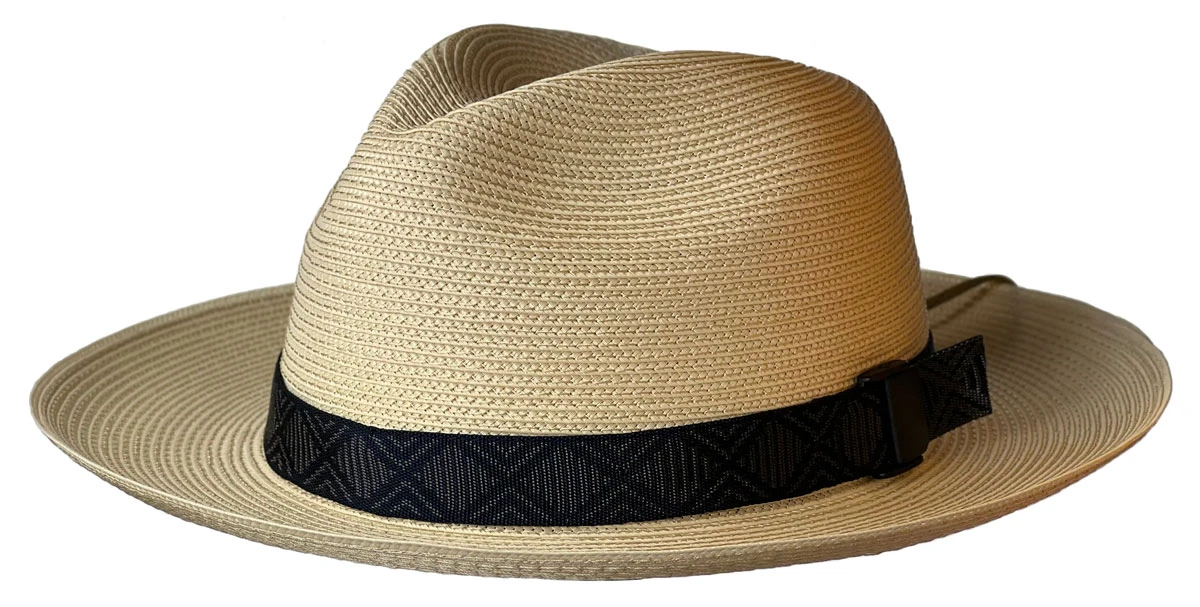 Btb Straw Fedora with Black Band - NWOT Straw Fedora Hats for Men Women Trilby Fedora Hat Roll Up  main image 2