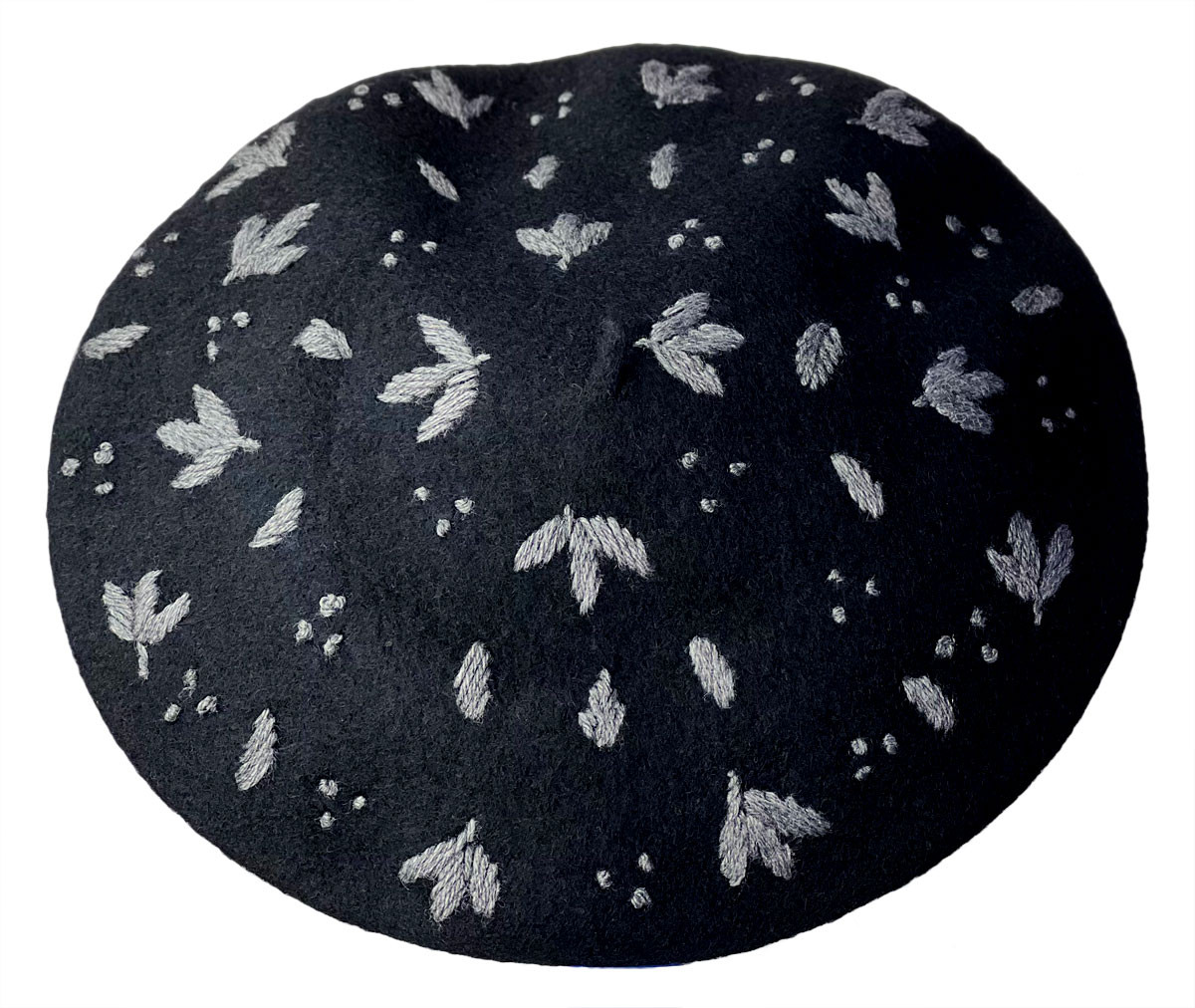 Black Floral Embroidered sheer beret Kangol Needlepunch Floral Beret – Hats.com main image 2