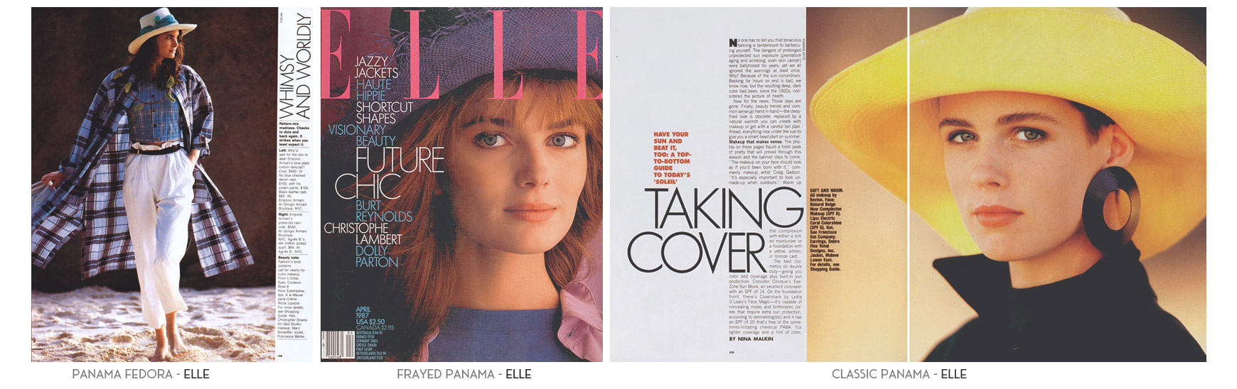 Panama Fedora - Elle Magazine. Frayed Panama - Elle Magazine. Classic Panama - Elle.