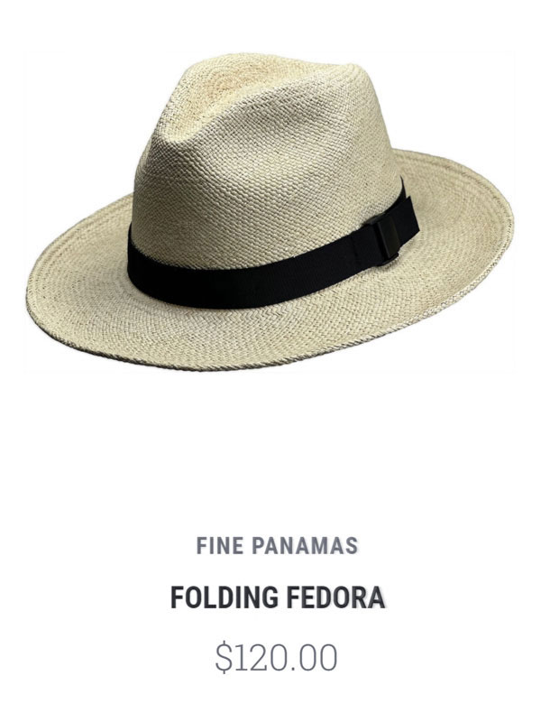 Ladies Folding Panama Hat - The Panama Hat Company