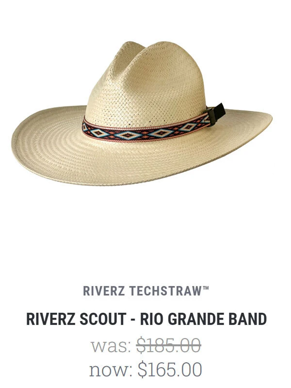 Riverz Scout Techstraw Rio Grande Band $155.00