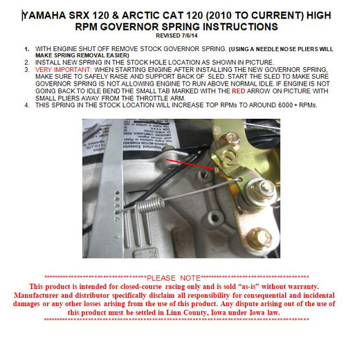 Yamaha/MXZ Governor Spring