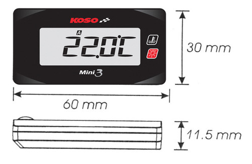 KOSO MINI 3 - DUAL TEMPERATURE METER