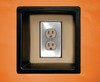 Duplex Outlet Cutout with Molded Black Trim Insert