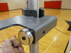 Adjustable Height Clamp-On Volleyball Officials Platform with Gray Padding.