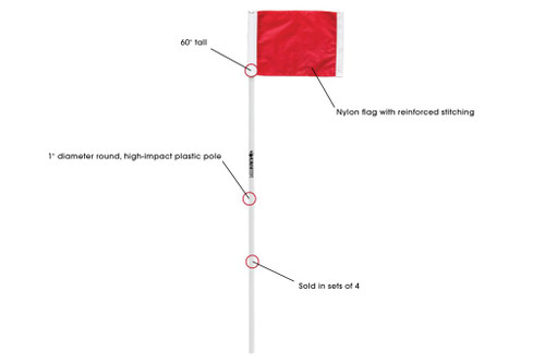 PREMIER CORNER FLAGS WITHOUT BASE (SET OF 4) PREMIER CORNER FLAGS WITHOUT BASE (SET OF 4)