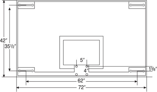 42" x 72" Unbreakable Short Glass Backboard