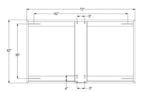 42" x 72" Rectangular Steel Backboard